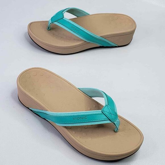 Vionic Pacific High Tide Green Teal Platform Flip Flop Sandal Size US 7 - Picture 1 of 8